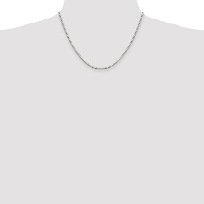 Sterling Silver Rhodium-plated 1.9mm Box Chain