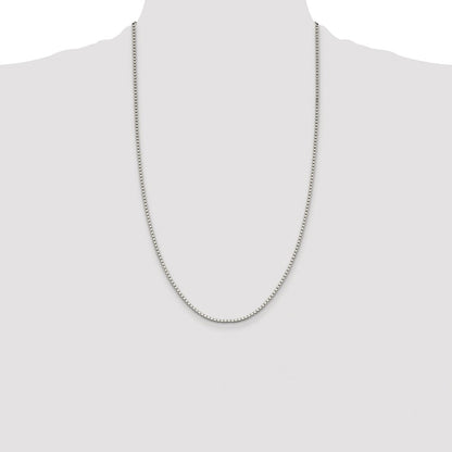 Sterling Silver Rhodium-plated 1.9mm Box Chain