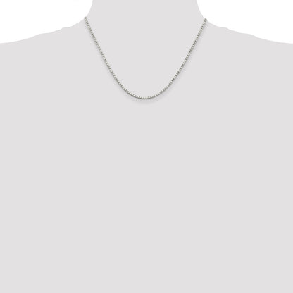 Sterling Silver 2mm Box Chain w/2in ext.