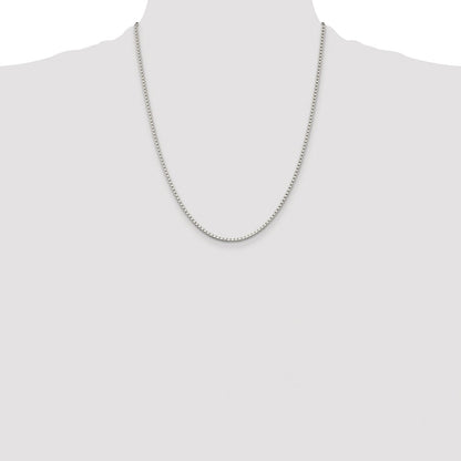 Sterling Silver Rhodium-plated 2mm Box Chain