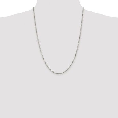 Sterling Silver Rhodium-plated 2mm Box Chain