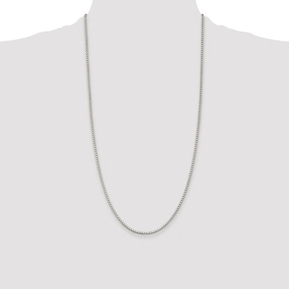 Sterling Silver Rhodium-plated 2mm Box Chain