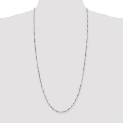 Sterling Silver Rhodium-plated 2mm Box Chain