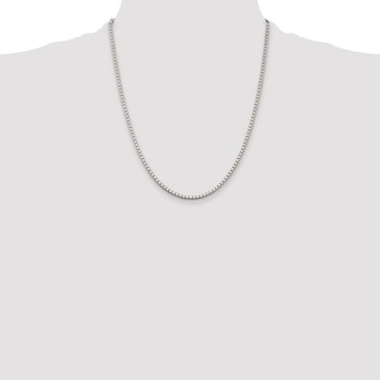 Sterling Silver Rhodium-plated 2.5mm Box Chain