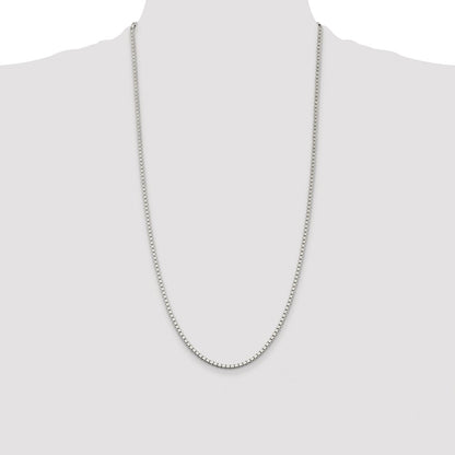 Sterling Silver Rhodium-plated 2.5mm Box Chain