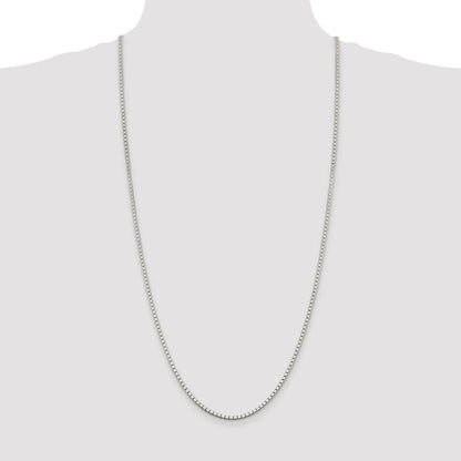 Sterling Silver Rhodium-plated 2.5mm Box Chain