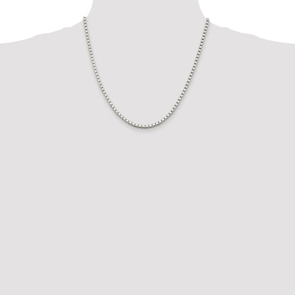 Sterling Silver Rhodium-plated 3mm Box Chain