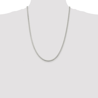 Sterling Silver Rhodium-plated 3mm Box Chain