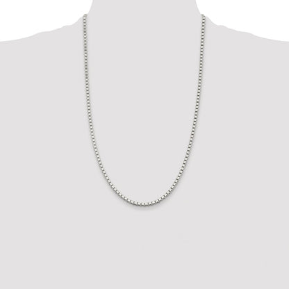 Sterling Silver Rhodium-plated 3mm Box Chain