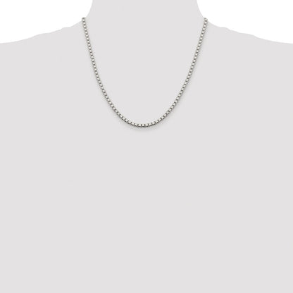 Sterling Silver Rhodium-plated 3.25mm Box Chain