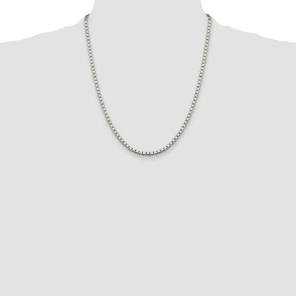 Sterling Silver Rhodium-plated 3.25mm Box Chain