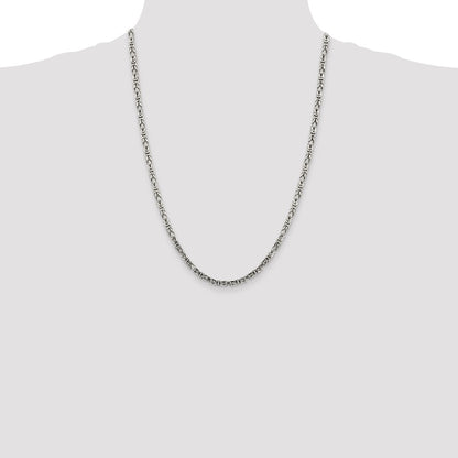 Sterling Silver 3.25mm Byzantine Chain