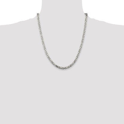 Sterling Silver 4.25mm Byzantine Chain