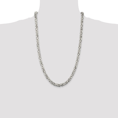 Sterling Silver 6mm Byzantine Chain