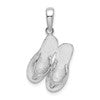 De-Ani Sterling Silver Rhodium-Plated Hilton Head Island Flip Flop Pendant