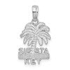 De-Ani Sterling Silver Rhodium-Plated Polished and Textured Siesta Key Palm Tree Pendant