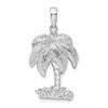 De-Ani Sterling Silver Rhodium-Plated Polished and Textured Palm Tree Pendant