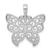 De-Ani Sterling Silver Rhodium-Plated Polished Filigree Wing Butterfly Pendant