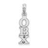 De-Ani Sterling Silver Rhodium-plated Polished Vertical OBX Pendant