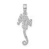 De-Ani Sterling Silver Rhodium-Plated Polished and Textured 3D Sea Horse Pendant