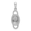 De-Ani Sterling Silver Rhodium-Plated Polished 3D Double Handle Basket Pendant