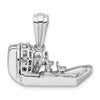De-Ani Sterling Silver Rhodium-Plated Polished 3D Air Boat Pendant