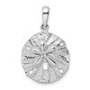 De-Ani Sterling Silver Rhodium-Plated Polished and Textured Sand Dollar Pendant