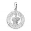 De-Ani Sterling Silver Rhodium-Plated Polished Barbados with Turtle Circle Pendant