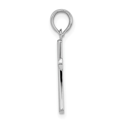 De-Ani Sterling Silver Rhodium-plated Polished Cross Pendant