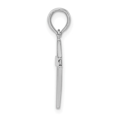 De-Ani Sterling Silver Rhodium-plated Polished Cross Pendant