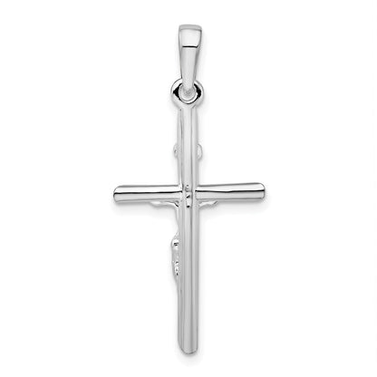 De-Ani Sterling Silver Rhodium-Plated Polished Crucifix Cross Pendant