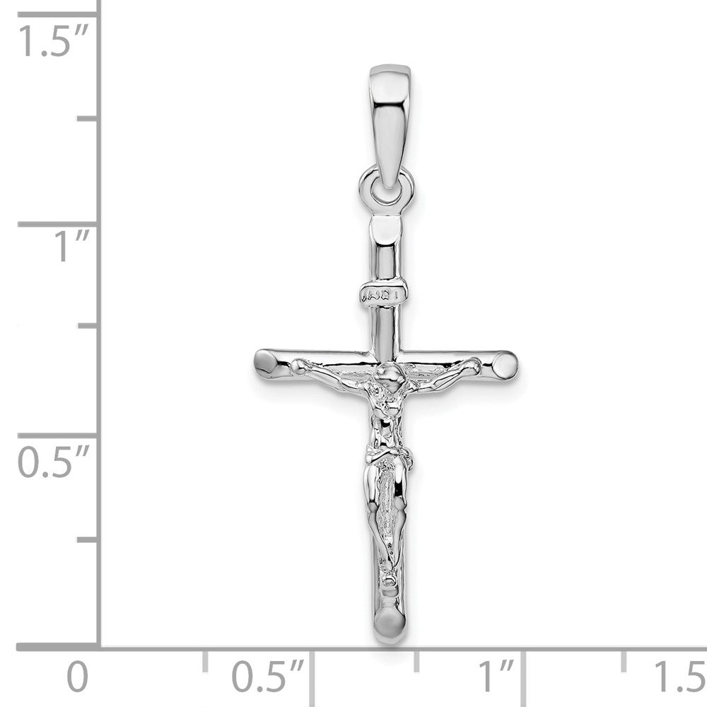 De-Ani Sterling Silver Rhodium-Plated Polished Crucifix Cross Pendant