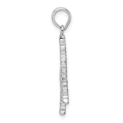 De-Ani Sterling Silver Rhodium-Plated Polished Snowflake Pendant