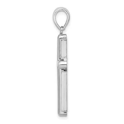 De-Ani Sterling Silver Rounded Cross with Frame Pendant
