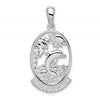 De-Ani Sterling Silver Rhodium-Plated Polished Jamaica Dolphin Sunset Pendant