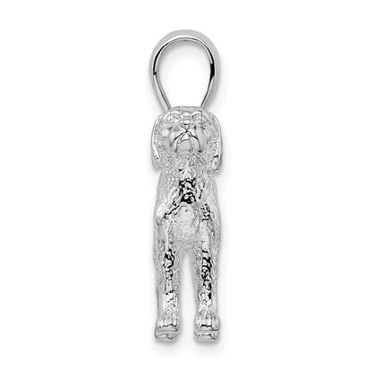 De-Ani Sterling Silver Rhodium-Plated Textured 3D English Pointer Dog Pendant