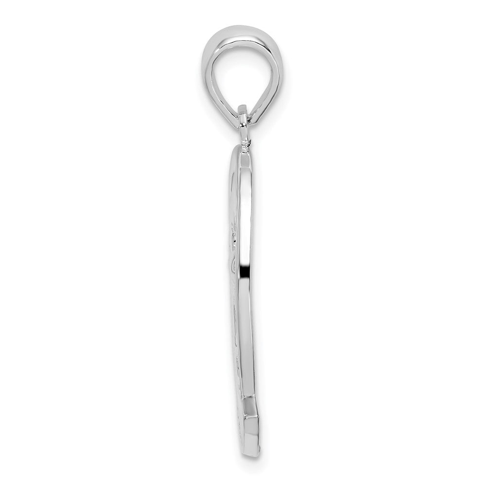 De-Ani Sterling Silver Rhodium-Plated St. Thomas Dolphin Sunset Pendant