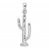 De-Ani Sterling Silver Rhodium-Plated Polished 3D Saguaro Cactus Pendant