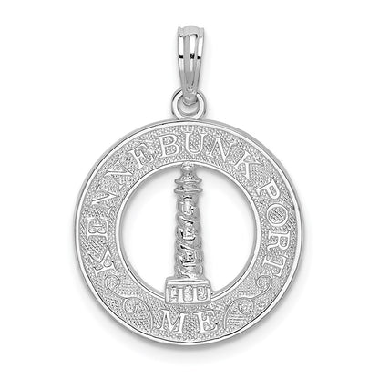 De-Ani Sterling Silver Rhodium-Plated Kennebunkport Circle with Lighthouse Pendant