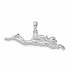 De-Ani Sterling Silver Rhodium-Plated Polished 3D Male Scuba Diver Pendant