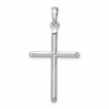 De-Ani Sterling Silver Rhodium-Plated 3D Cylinder with Beveled Ends Cross Pendant