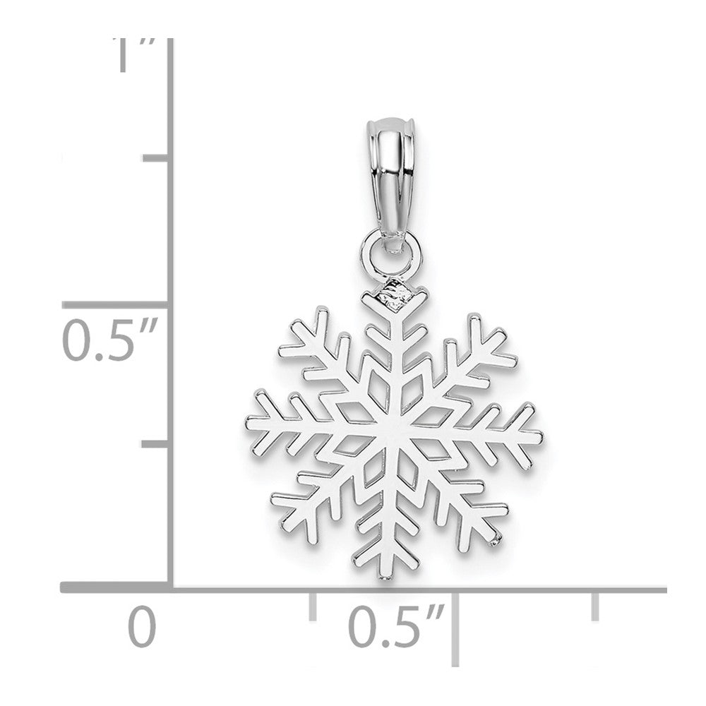 De-Ani Sterling Silver Rhodium-plated Polished Cut-Out Snowflake Pendant