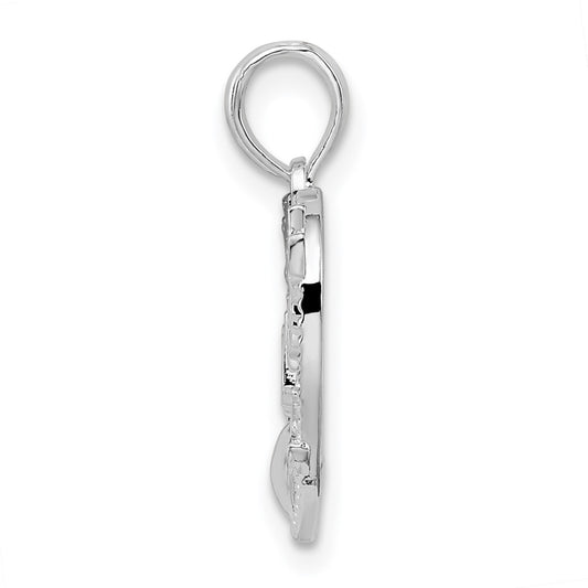 De-Ani Sterling Silver Rhodium-plated #1 Grandma in Heart Pendant