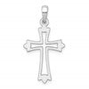 De-Ani Sterling Silver Rhodium-Plated Pointed Ends Cut-Out Cross Pendant