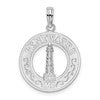 De-Ani Sterling Silver Rhodium-Plated Pentwater Michigan Circle with Lighthouse Pendant