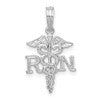 De-Ani Sterling Silver Rhodium-Plated Polished RN Caduceus Pendant