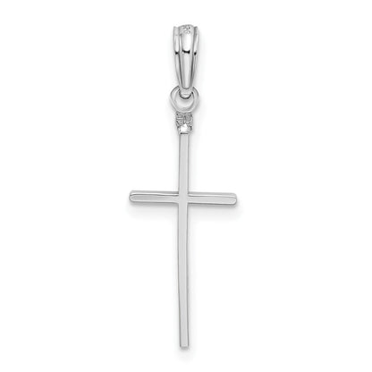 De-Ani Sterling Silver Rhodium-Plated Polished Thin Latin Cross Pendant