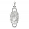 De-Ani Sterling Silver Rhodium-Plated Polished 3D Rectangular Basket Pendant