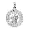 De-Ani Sterling Silver Rhodium-Plated Turks and Caicos Circle with Turtle Pendant