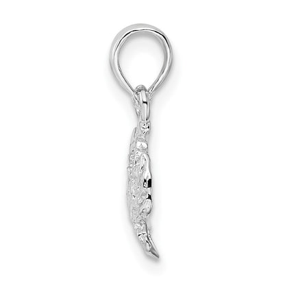 De-Ani Sterling Silver Rhodium-Plated Polished Blue Crab Pendant